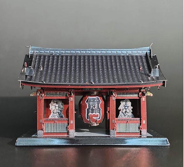 Kaminarimon "Thunder Gate" Metal Model Kit – 3D Laser-Cut Puzzle of Japanese Landmark | DIY Craft for Culture & Architecture Lovers