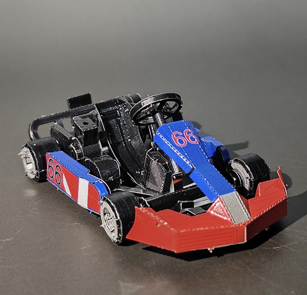 Go Kart Racing Kart Metal Model Kit – 3D Laser Cut Puzzle Craft Gift for Car Lovers & Hobbyists