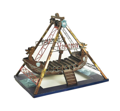 Viking Ship Ride Metal Model Kit – 3D Laser-Cut Puzzle for Amusement Park & DIY Fans