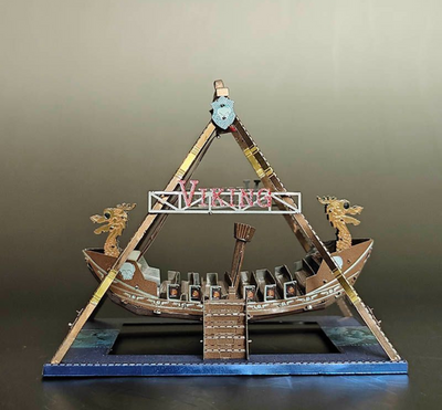 Viking Ship Ride Metal Model Kit – 3D Laser-Cut Puzzle for Amusement Park & DIY Fans