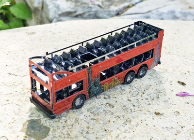 Big Apple New York Sightseeing Bus Metal Model Kit – 3D Laser-Cut Puzzle for NYC Lovers