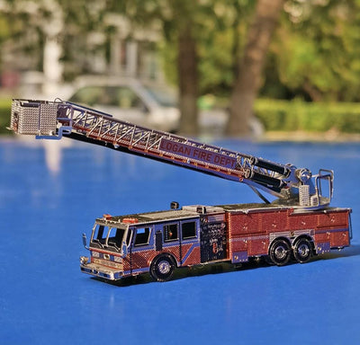 Turntable Ladder Fire truck Metal Model Kit 3D Puzzle Craft Gift Craft Kit Laser Cut Puzzles Jigsaw Hobby Gift for Fire Engine Lover