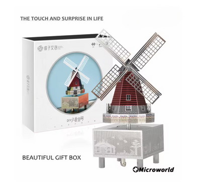 Windmill Music Box 3D Metal Model Kit – DIY Laser-Cut Puzzle for Adults & Collectors with Twinkle Star Melody