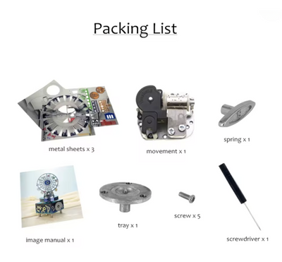 DIY Zodiac Ferris Wheel Music Box | Stainless Steel 3D Puzzle Kit | Mechanical Model with “Castle in the Sky” Melody | Unique Astrology Gift