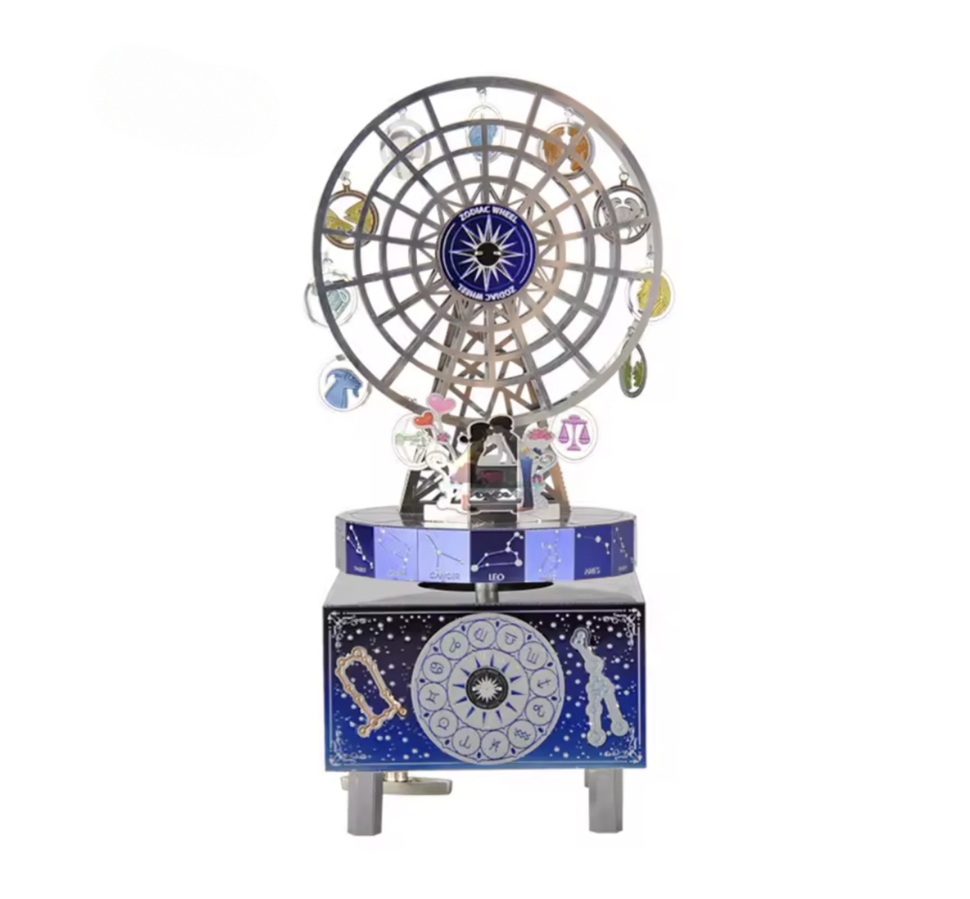 DIY Zodiac Ferris Wheel Music Box | Stainless Steel 3D Puzzle Kit | Mechanical Model with “Castle in the Sky” Melody | Unique Astrology Gift
