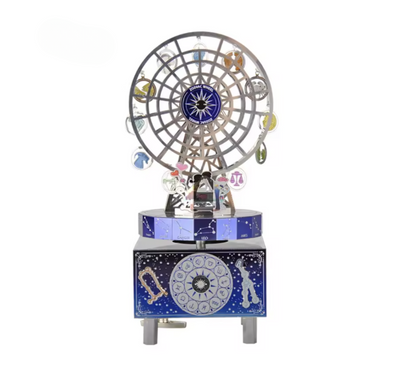 DIY Zodiac Ferris Wheel Music Box | Stainless Steel 3D Puzzle Kit | Mechanical Model with “Castle in the Sky” Melody | Unique Astrology Gift