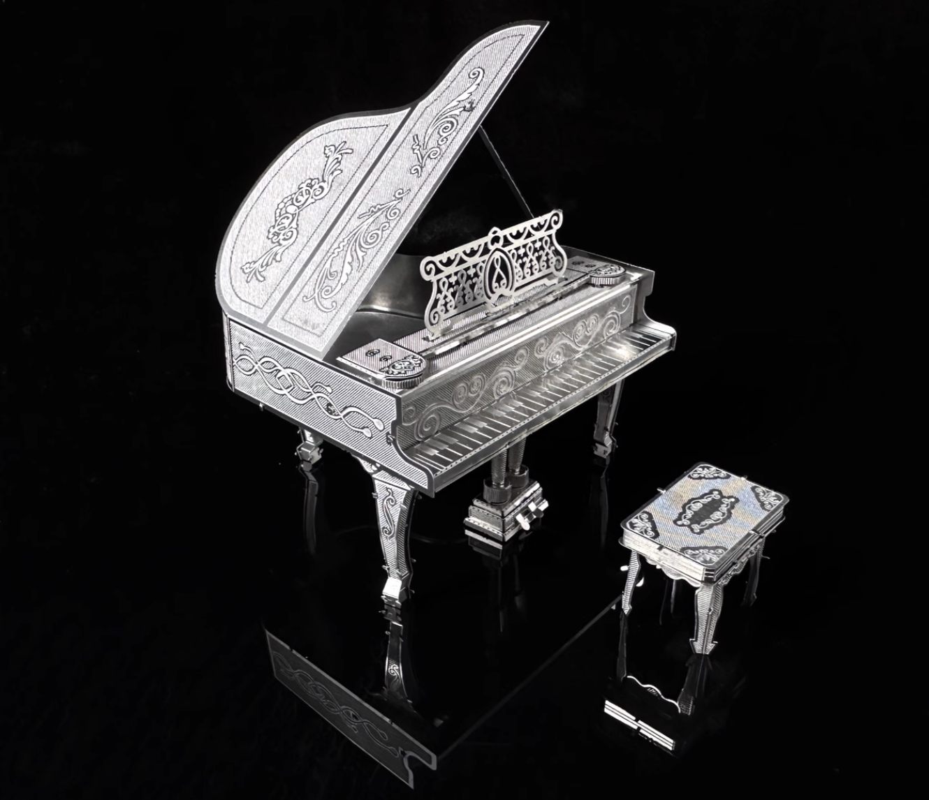 Piano Metal Model Kit – 3D Laser-Cut Puzzle for Music Lovers & Crafters