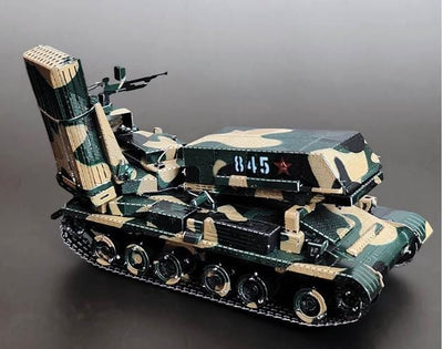Multi-Barrel Rocket Launcher Metal Model Kit – 3D Puzzle of WWII Military Artillery | DIY Craft Gift for History & Tank Model Fans