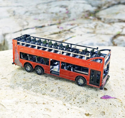 Big Apple New York Sightseeing Bus Metal Model Kit – 3D Laser-Cut Puzzle for NYC Lovers