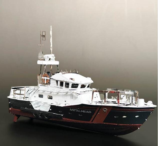 Yacht Metal Model Kit – 3D Ship Puzzle for Nautical Enthusiasts & Crafters | DIY Laser-Cut Gift