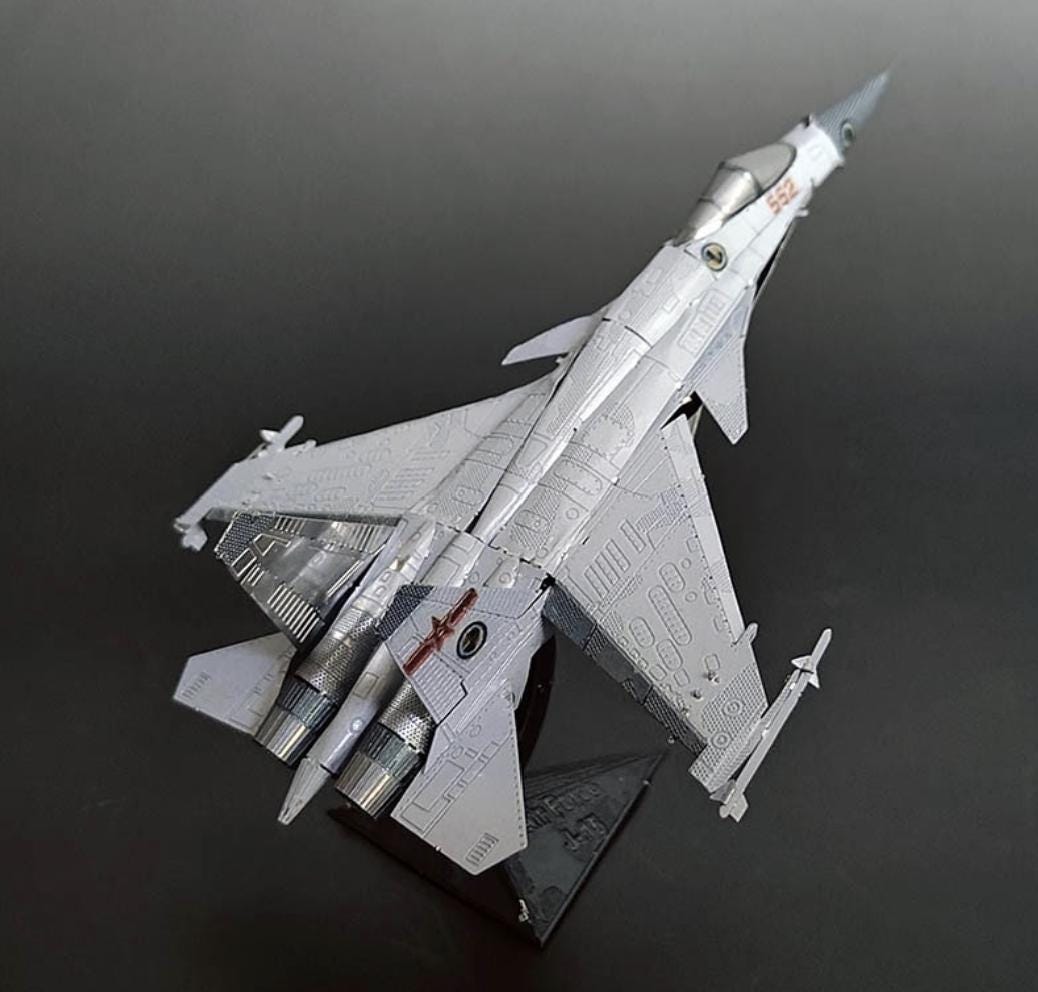 Shenyang J-15 Fighter Jet Metal Model Kit – 3D Puzzle Craft Gift | Flying Shark Chinese Aircraft DIY Model for Plane Enthusiasts