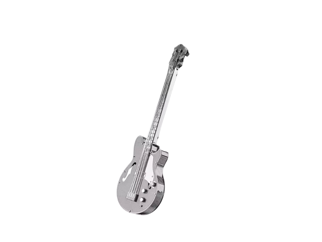 Electric Bass Guitar Metal Model Kit – 3D Laser-Cut Puzzle for Music Lovers & DIY Hobbyists