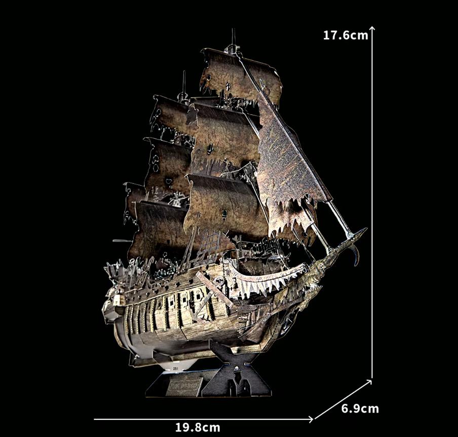 Flying Dutchman Ship Metal Model Kit – 3D Laser-Cut Puzzle | Pirates of the Caribbean DIY Gift for Movie Fans