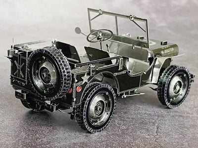 Vintage Military Jeep 3D Metal Puzzle – Willys MB Model Kit, Laser-Cut Craft for History Buffs, Puzzle Enthusiasts & Veterans