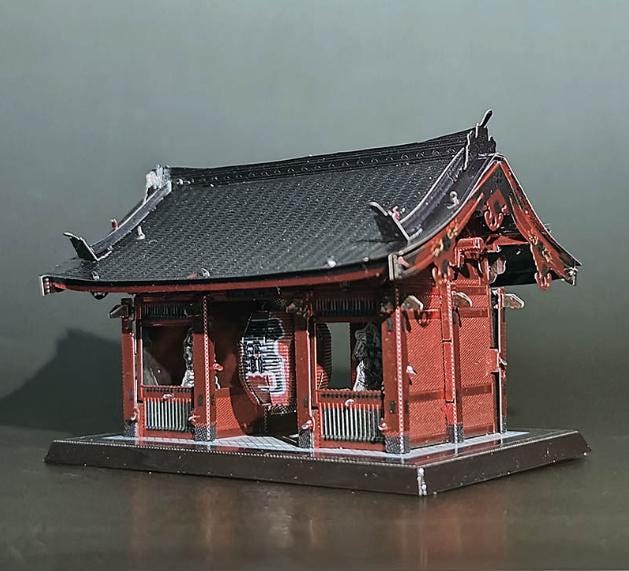 Kaminarimon "Thunder Gate" Metal Model Kit – 3D Laser-Cut Puzzle of Japanese Landmark | DIY Craft for Culture & Architecture Lovers