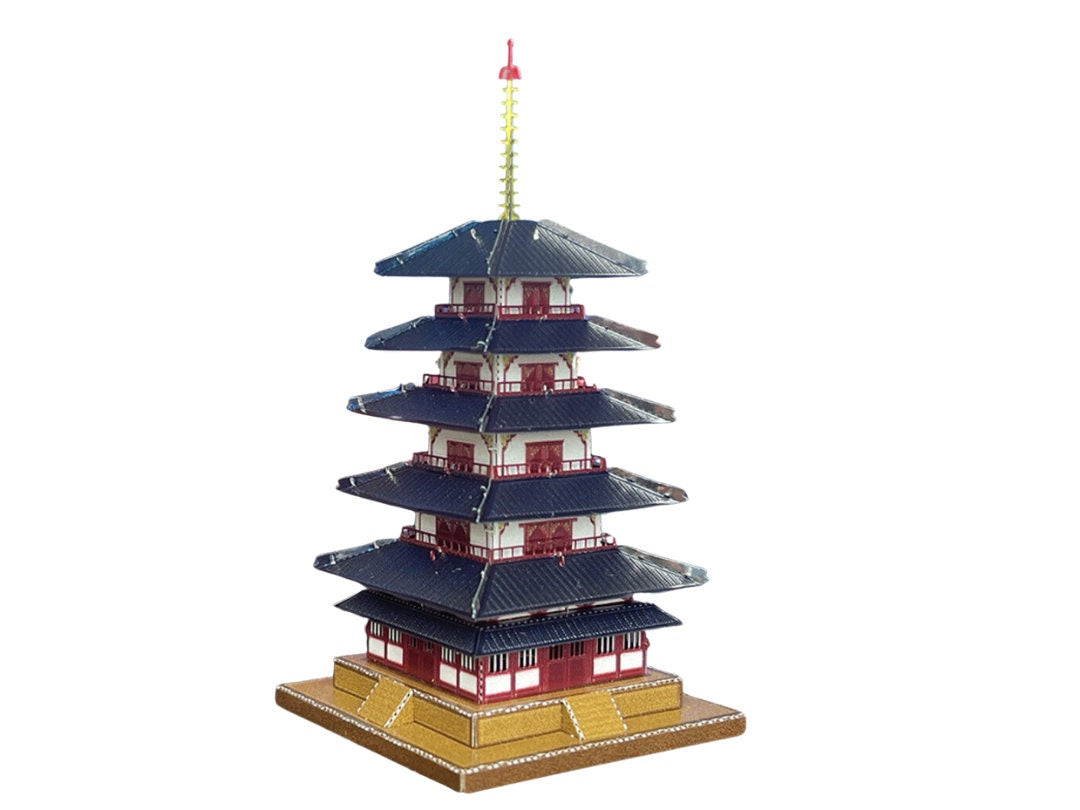 Kofuku-ji Gojunoto Five Story Pagoda 3D Metal Puzzle Kit – DIY Laser-Cut Model of Japan's National Treasure