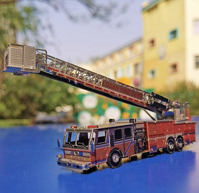 Turntable Ladder Fire truck Metal Model Kit 3D Puzzle Craft Gift Craft Kit Laser Cut Puzzles Jigsaw Hobby Gift for Fire Engine Lover