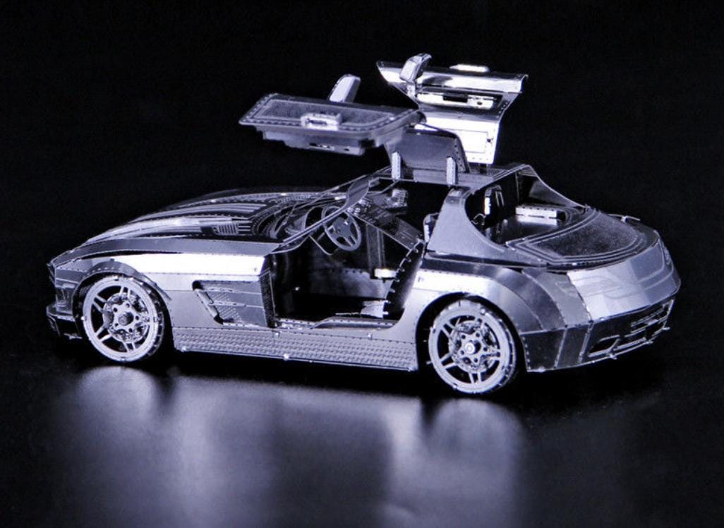 Butterfly Wing Sports Car 3D Metal Puzzle Kit – DIY Laser-Cut Model for Car Lovers & Craft Hobbyists