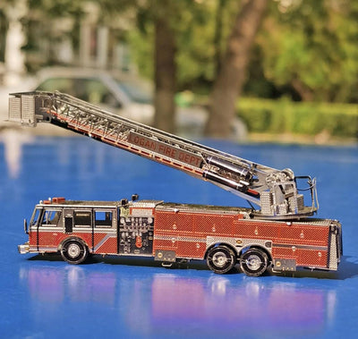 Turntable Ladder Fire truck Metal Model Kit 3D Puzzle Craft Gift Craft Kit Laser Cut Puzzles Jigsaw Hobby Gift for Fire Engine Lover