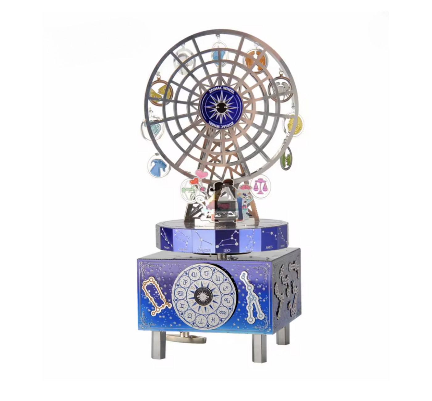 DIY Zodiac Ferris Wheel Music Box | Stainless Steel 3D Puzzle Kit | Mechanical Model with “Castle in the Sky” Melody | Unique Astrology Gift