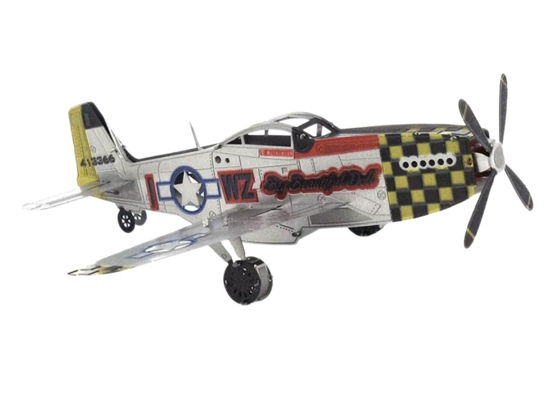 North American P-51 Mustang Metal Model Kit – 3D Puzzle Craft Gift | DIY Laser Cut WWII Fighter Plane Model