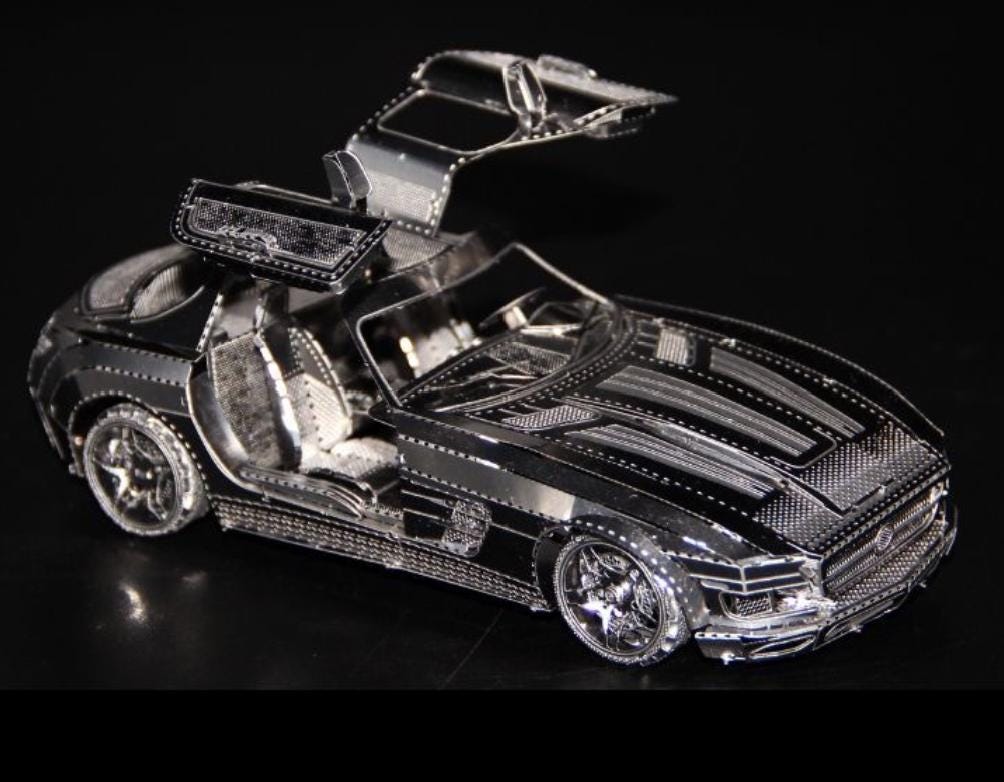 Butterfly Wing Sports Car 3D Metal Puzzle Kit – DIY Laser-Cut Model for Car Lovers & Craft Hobbyists