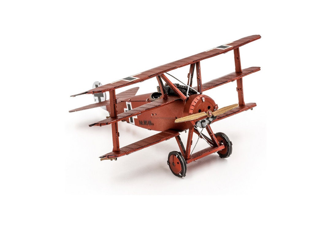 Fokker DR 1 Aircraft Red Baron's Triplane Metal Model Kit – 3D Puzzle Craft Gift, Plane Model Kit, Laser Cut Puzzles for Hobbyists