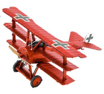 Fokker DR 1 Aircraft Red Baron's Triplane Metal Model Kit – 3D Puzzle Craft Gift, Plane Model Kit, Laser Cut Puzzles for Hobbyists