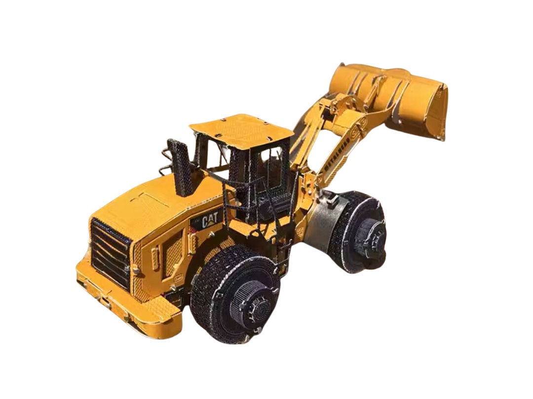 CAT Wheel Loader Metal Model Kit – 3D Puzzle DIY Craft Gift | Laser Cut Heavy Vehicle Model for Hobbyists