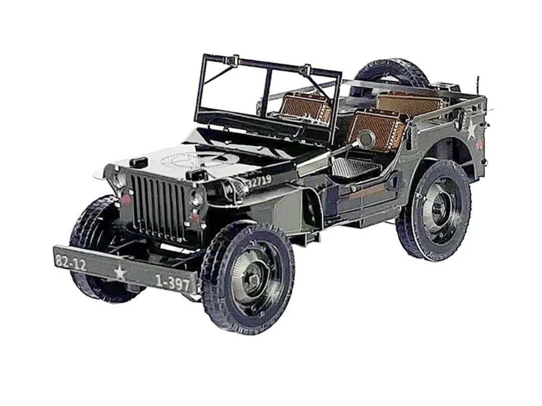 Vintage Military Jeep 3D Metal Puzzle – Willys MB Model Kit, Laser-Cut Craft for History Buffs, Puzzle Enthusiasts & Veterans