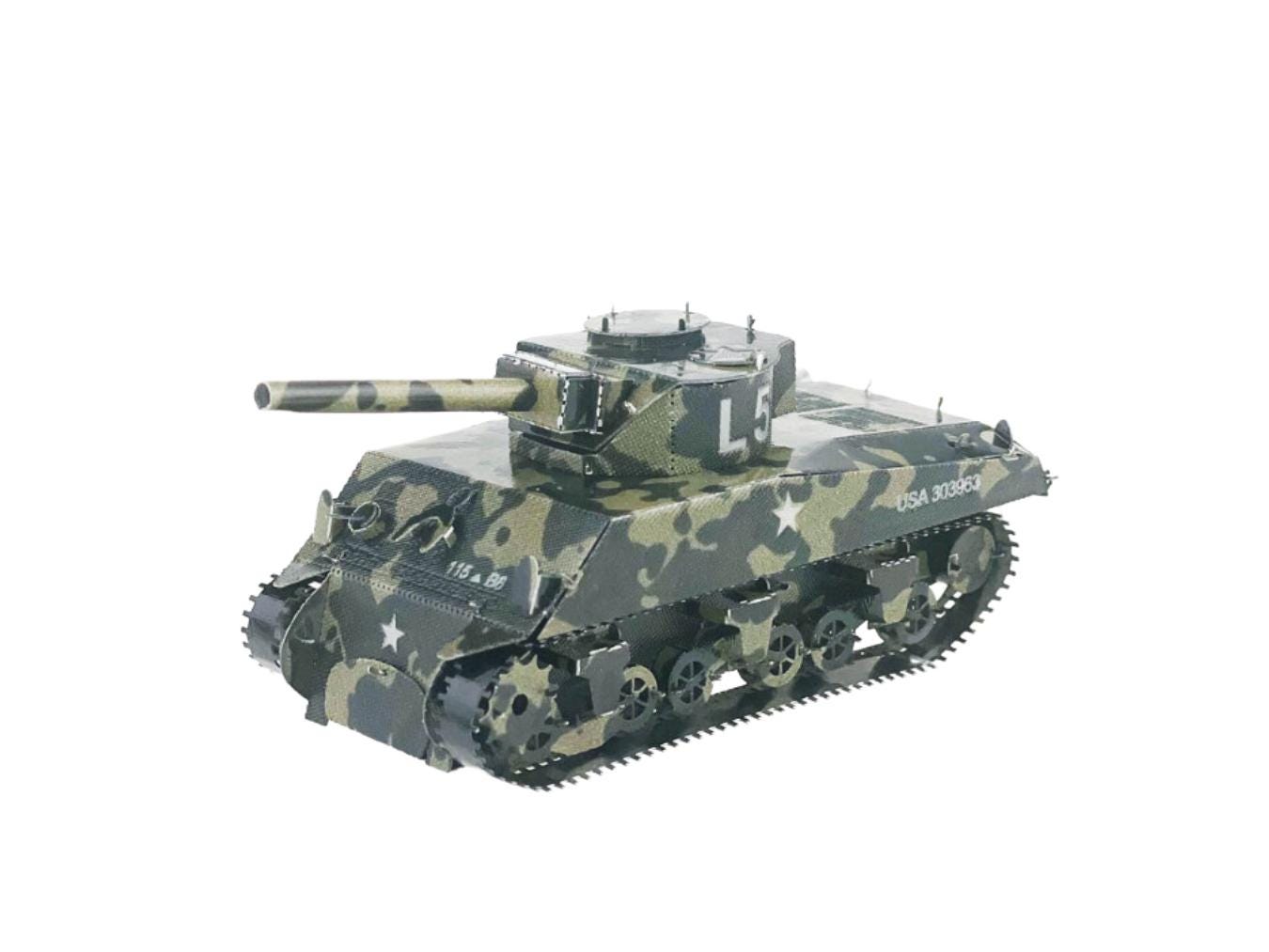 US M4 Sherman Tank Metal Model Kit – 3D Laser-Cut Puzzle Craft Gift for WWII History Enthusiasts