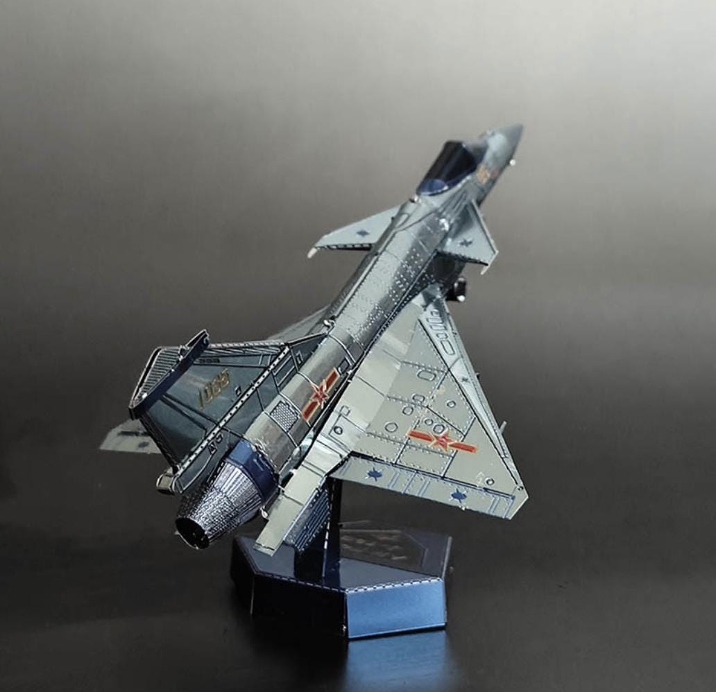 Chengdu J-10B Vigorous Dragon Metal Model Kit – 3D Laser-Cut Puzzle for Fighter Jet Fans