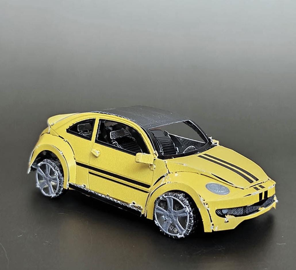 Beetle Classic Car Metal Model Kit – 3D Laser-Cut Puzzle for Vintage Car Lover