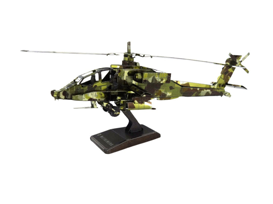 Boeing AH-64 Apache Helicopter Metal Model Kit – 3D Laser-Cut Puzzle for Helicopter Enthusiasts
