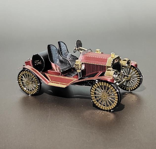 Antique Car Metal Model Kit – 3D Laser Cut Puzzle for Classic Car Lovers | DIY Craft Hobby Kit
