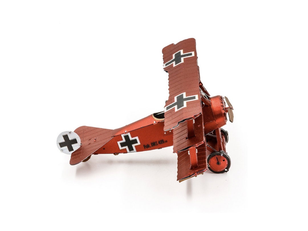 Fokker DR 1 Aircraft Red Baron's Triplane Metal Model Kit – 3D Puzzle Craft Gift, Plane Model Kit, Laser Cut Puzzles for Hobbyists