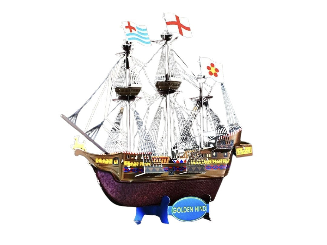 Golden Hind Galleon Metal Model Kit – 3D Puzzle Craft Gift | DIY Laser Cut Ship Model for History Lovers