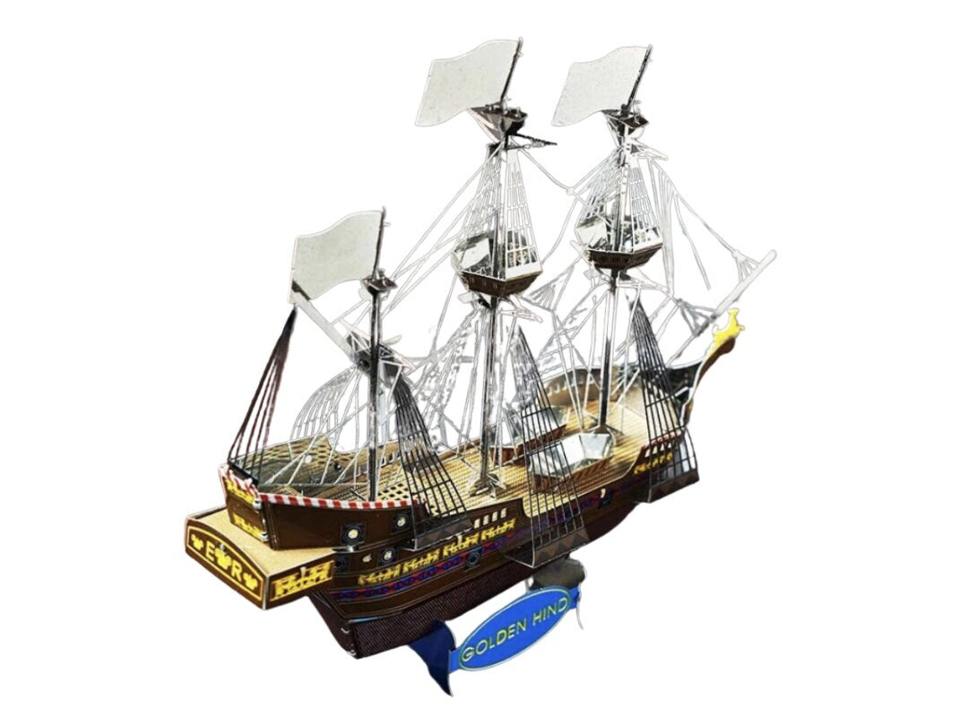 Golden Hind Galleon Metal Model Kit – 3D Puzzle Craft Gift | DIY Laser Cut Ship Model for History Lovers