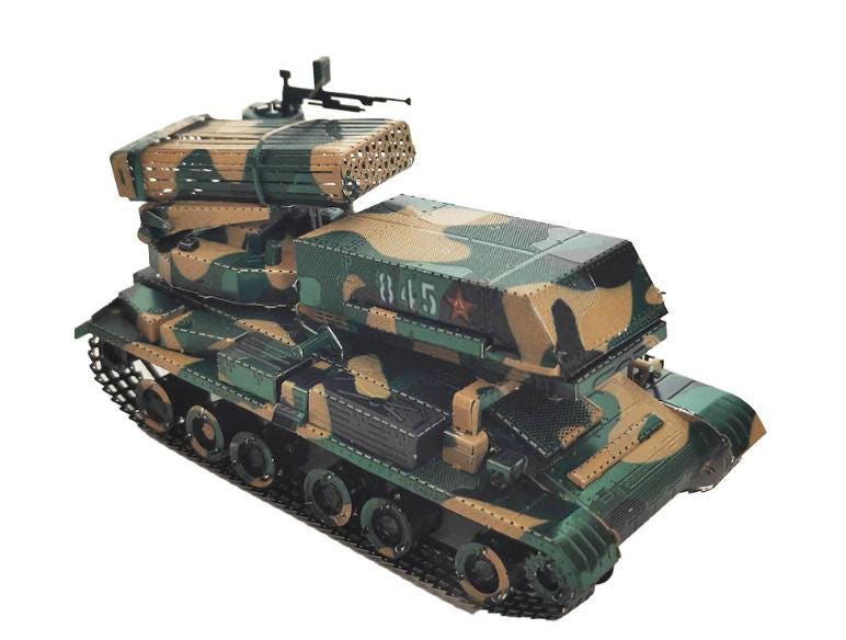 Multi-Barrel Rocket Launcher Metal Model Kit – 3D Puzzle of WWII Military Artillery | DIY Craft Gift for History & Tank Model Fans