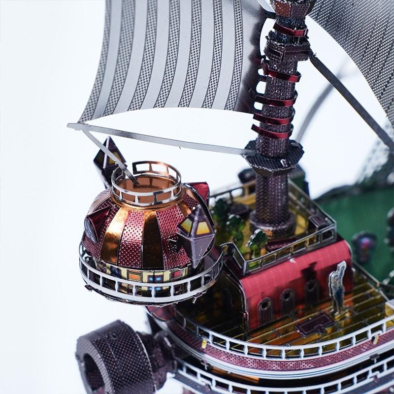 Metal Model ,One Piece Mode ,Geek Gift ,Anime Ship Model ,Puzzle Kit ,Metal Ship Puzzle ,Collector&#39;s Item ,Steampunk Puzzle ,Unique Gift ,Laser Cut Model ,Anime Puzzle ,Ship Collectible ,Creative Gift, One Piece Thousand Sunny Pirate Ship