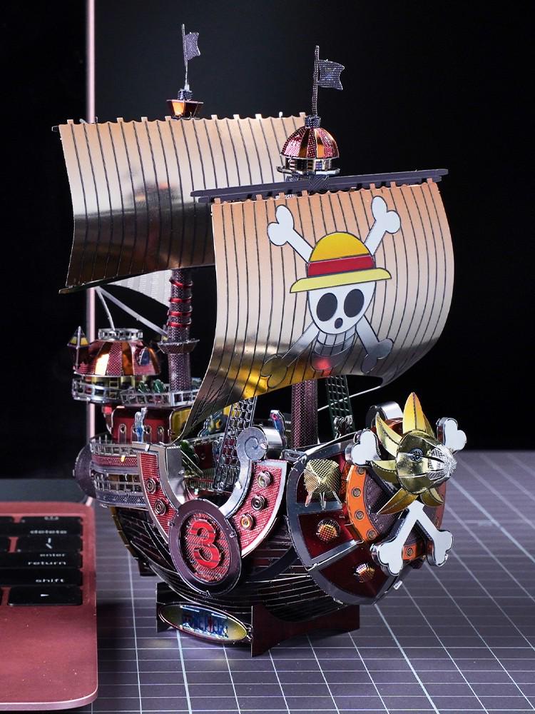 Metal Model ,One Piece Mode ,Geek Gift ,Anime Ship Model ,Puzzle Kit ,Metal Ship Puzzle ,Collector&#39;s Item ,Steampunk Puzzle ,Unique Gift ,Laser Cut Model ,Anime Puzzle ,Ship Collectible ,Creative Gift, One Piece Thousand Sunny Pirate Ship