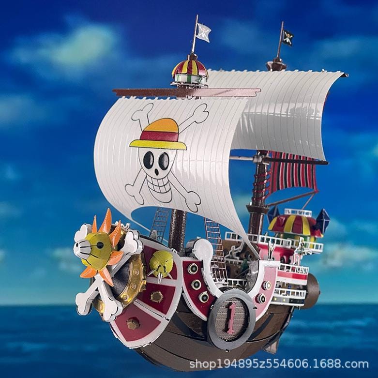 Metal Model ,One Piece Mode ,Geek Gift ,Anime Ship Model ,Puzzle Kit ,Metal Ship Puzzle ,Collector&#39;s Item ,Steampunk Puzzle ,Unique Gift ,Laser Cut Model ,Anime Puzzle ,Ship Collectible ,Creative Gift, One Piece Thousand Sunny Pirate Ship