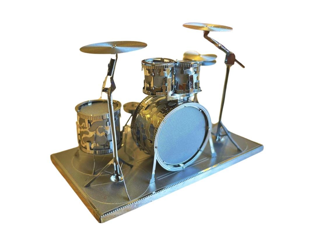 Drum set Metal Model Kit 3D Puzzle Craft Gift Laser Cut Puzzles Jigsaw Hobby Gift for Music Instrument lover