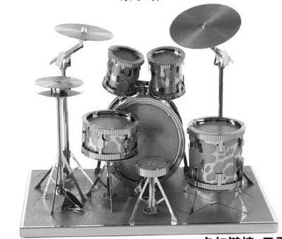 Drum set Metal Model Kit 3D Puzzle Craft Gift Laser Cut Puzzles Jigsaw Hobby Gift for Music Instrument lover