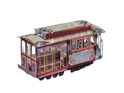 Classical Sightseeing Tram Vehicle Metal Model Kit 3D Puzzle Craft Gift Laser Cut Puzzles Jigsaw Hobby Gift for Tram Lover