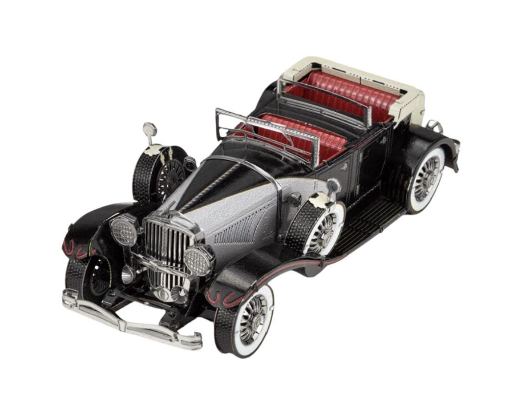 1935 Duesenberg Model J-Type Classic Car Metal Model Kit 3D Puzzle Craft Gift Laser Cut Puzzles Jigsaw Hobby Gift for Car Lover