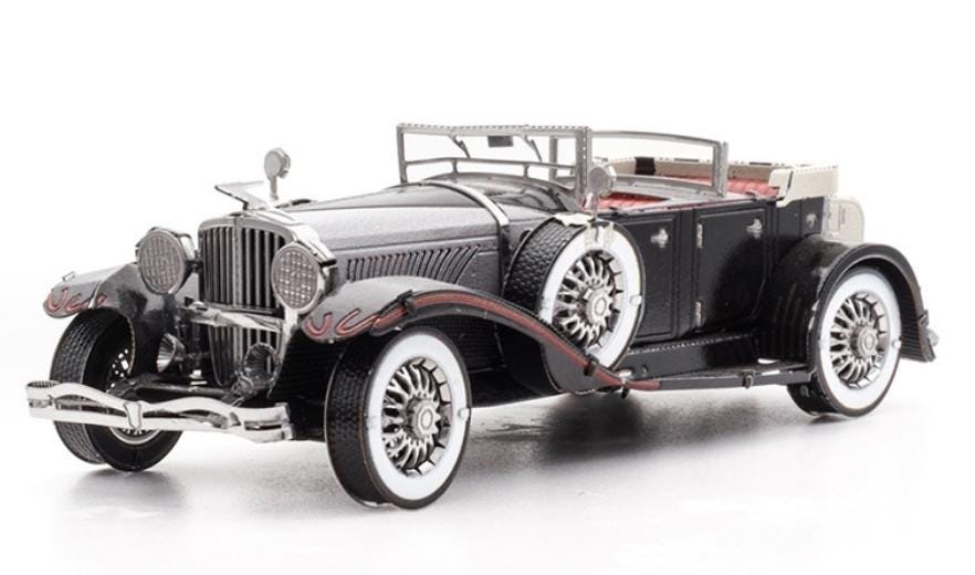 1935 Duesenberg Model J-Type Classic Car Metal Model Kit 3D Puzzle Craft Gift Laser Cut Puzzles Jigsaw Hobby Gift for Car Lover