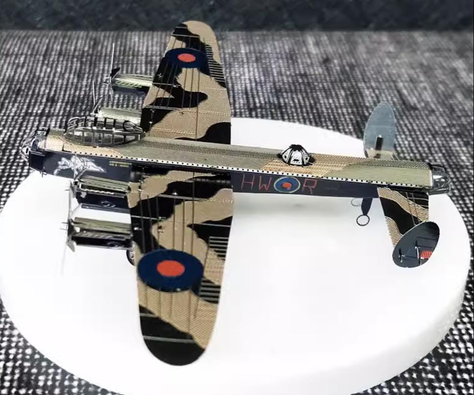 Avro Lancaster Bomber Metal Model Kit 3D Puzzle Craft Gift fighter Plane Aircraft Laser Cut Puzzles Jigsaw Hobby Gift for Plane Lover
